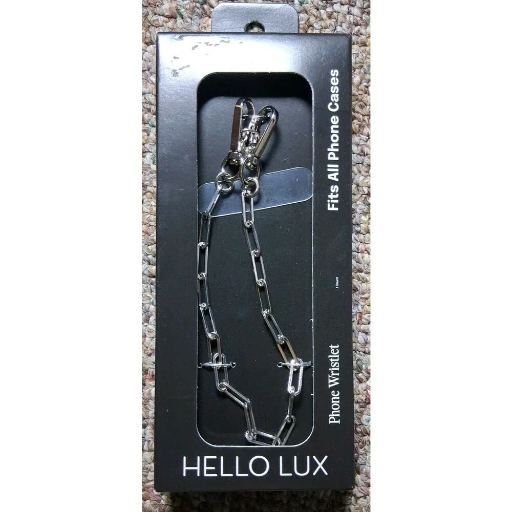Hello Lux Phone Crossbody Strap - SilverPaper Clip Chain Universal
